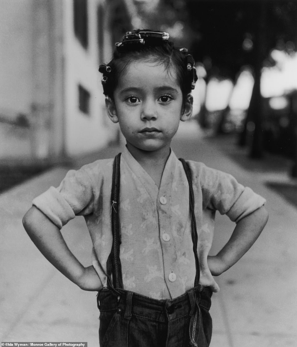 Heather Garrison is Ida Wyman's granddaughter and executor of her estate. She told Huck Magazine: 'Ida loved people and was a master at striking up a conversation with a stranger at a bus stop, a store clerk or someone else that struck her as interesting. Her genuine warmth was experienced by everyone that she met. Her lust for living life continued well into her 70s, 80s and 90s. Ida loved to see new places, to laugh and learn.' Above, Girl in curlers, LA, 1949.