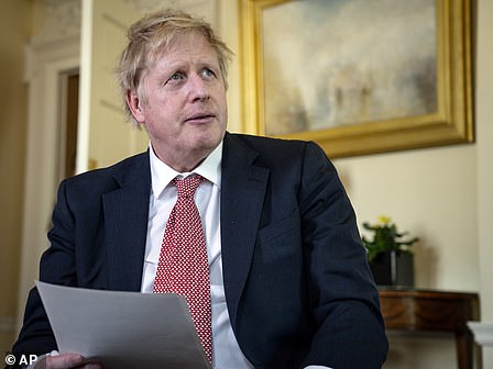 Boris Jonson speaks from Downing Street