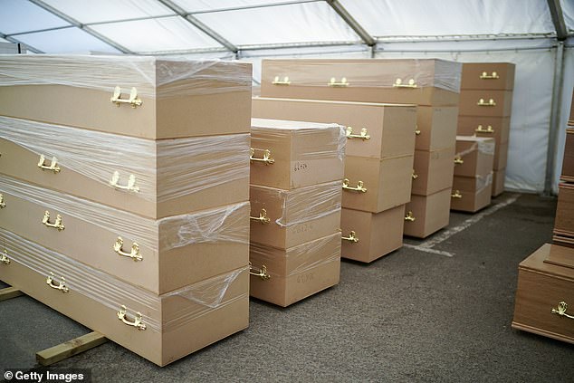 The mosque decided to build the temporary mortuary in an effort to cope with the increasing death toll