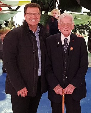 John Nichol with Ron Needle who was the the rear gun turret at the back end of a Lancaster Bomber at 19-years-of-age. Ron died in August 2019