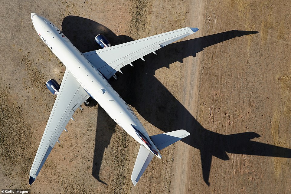 One of hundreds of planes that have arrived at the airpark in recent months and now in storage until demand rises again