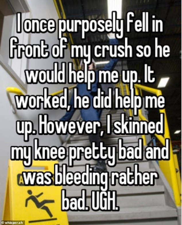People from around the world revealed the mortifying things they've done to impress their crush, including. Speaking candidly, one person who is believed to be from the UK, confessed she pretended to fall down to get her crush's attention but skimmed her knee in the process 'bleeding badly'
