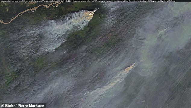 Smoke from wildfires pictured in Fairbanks, Alaska, last year. Scientists fear there may be more fires than usual this year as well