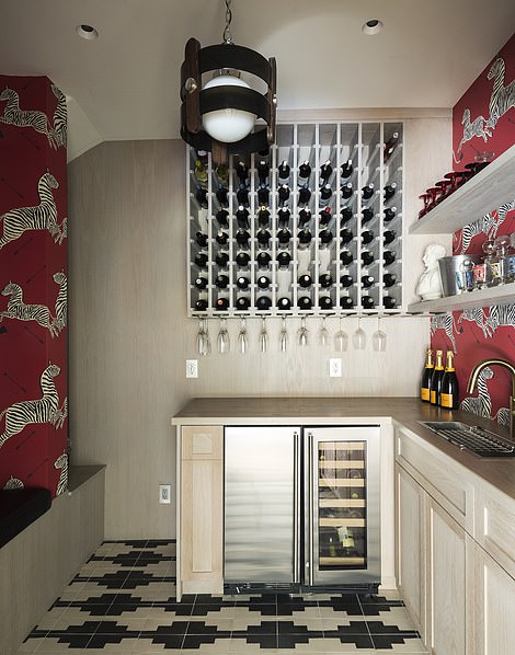 The home boasts plenty of fashionable storage (pictured above)