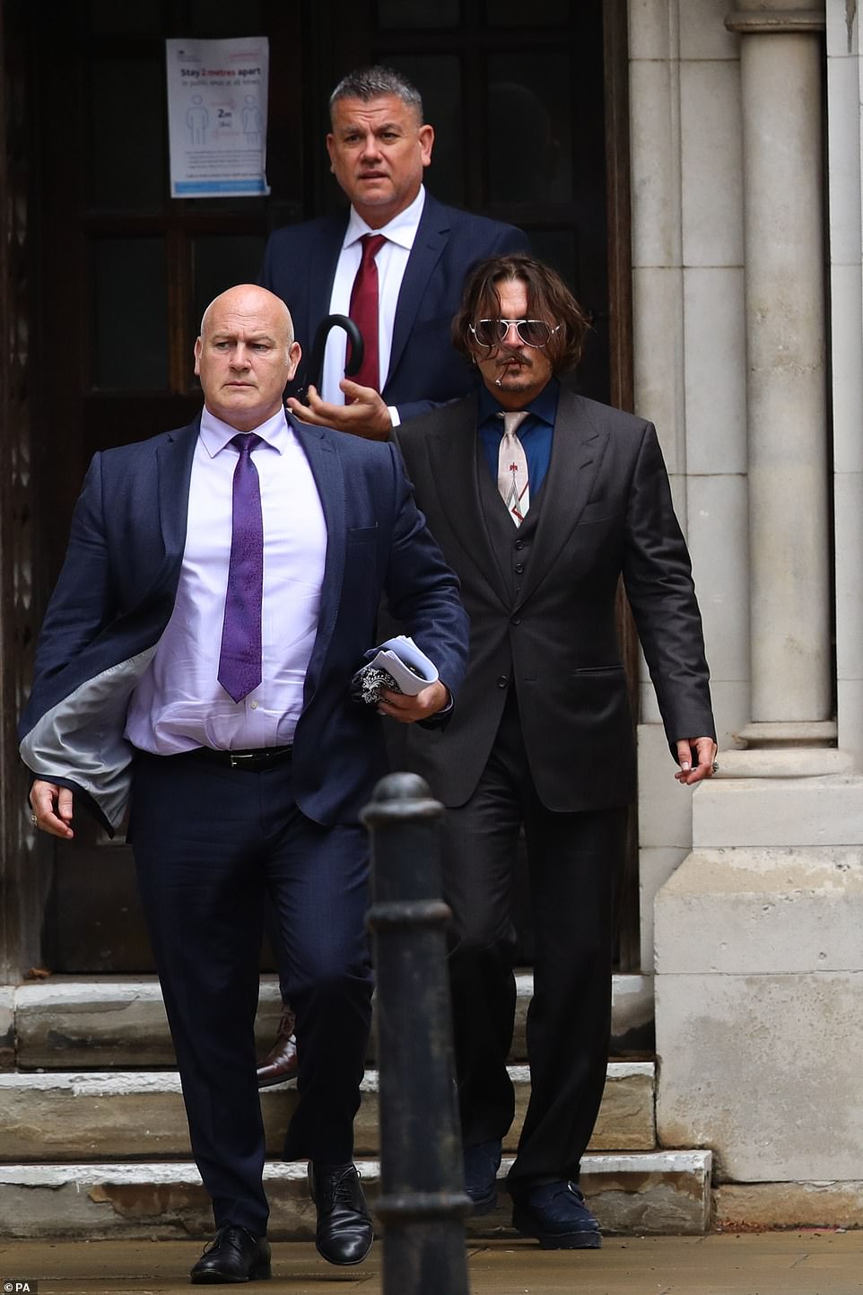 Actor Johnny Depp leaving the High Court in London following a hearing in his blockbuster libel case against The Sun