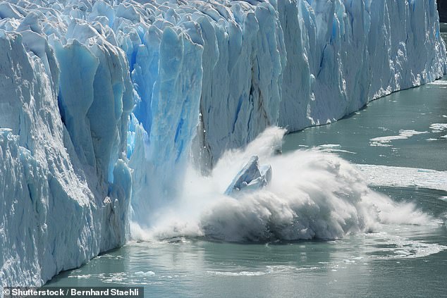 World leaders agreed in 2015 to keep warming this century under 1.5°C above pre-industrial levels in order to avoid the worst impacts of climate change. However, experts found that there is one-in-five chance that global mean warming will exceed this limit in at least one year before 2024. Pictured, global warming is causing ice in the Antarctic to melt (file photo)