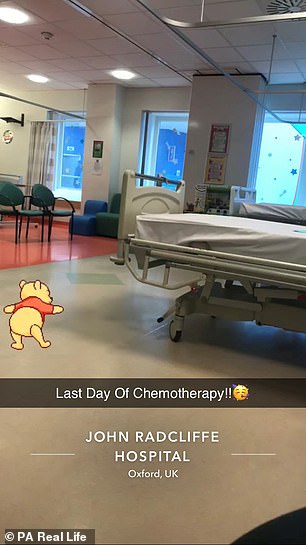 A social media post made by Kira while she was in hospital