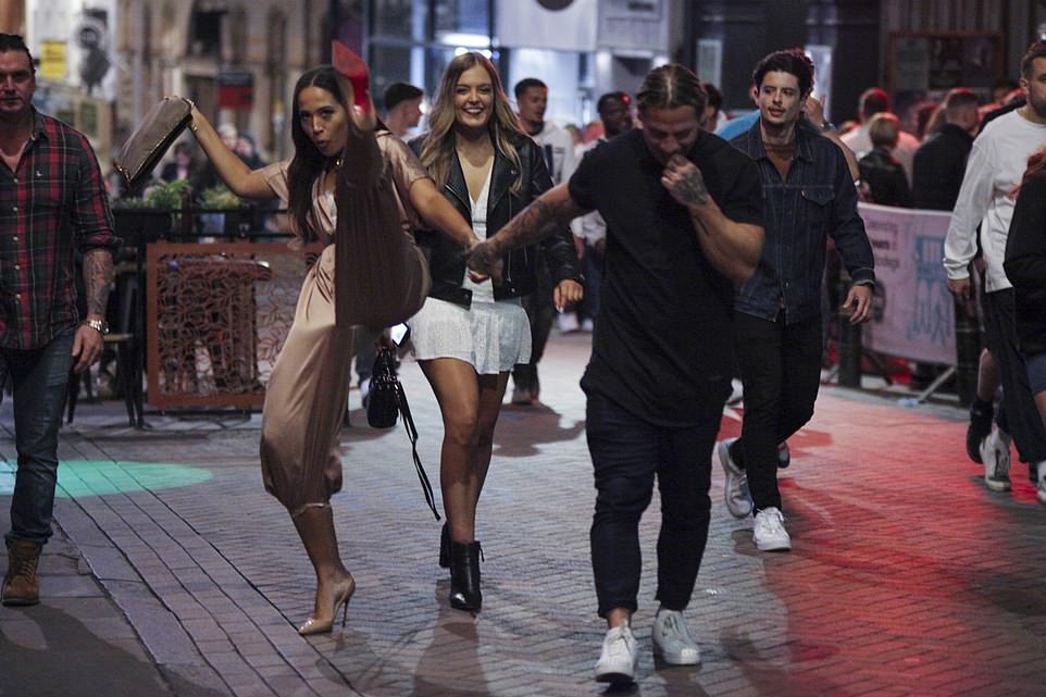 Party animals in Nottingham seemed to shake off concerns about the coronavirus and social distancing as they gathered for a night out on Saturday.