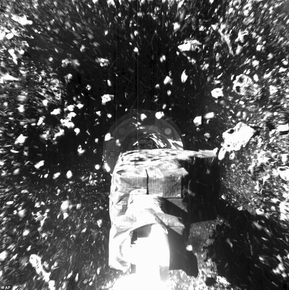 The spacecraft spent five seconds of the six seconds of contact collecting the material before backing away, with a majority of the sample collected in the first three seconds. The team on Earth received confirmation at 6.08pm EDT that successful touchdown occurred