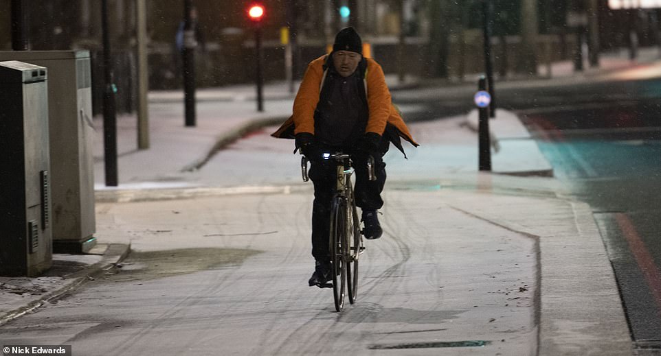 Disruption has also hit rail services, with Southeastern advising passengers not to travel and Greater Anglia expecting disruption until midday. Commuters are braving icy streets in Bermondsey this morning
