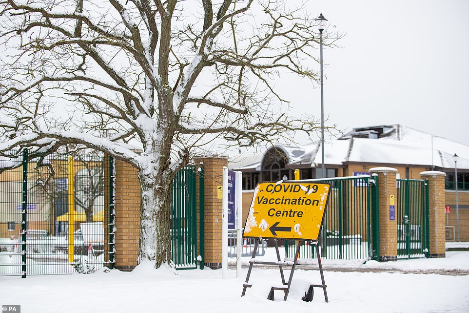 A Covid-19 vaccination centre at Gainsborough Sports and Community Centre in Ipswich which remains closed