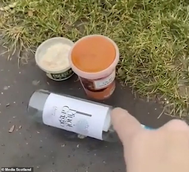 The resident furiously hit back and claimed that he could not have known about the items before he tipped the bin on to the verge