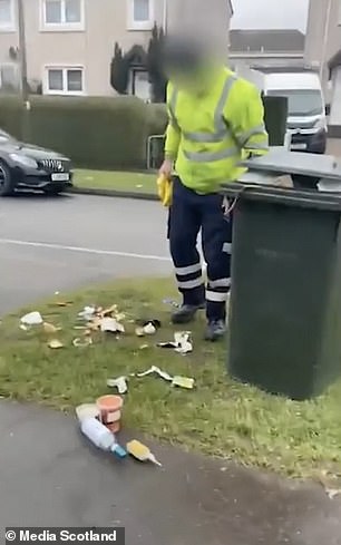 He appeared to indicate that her bin was not collected as the waste was contaminated with items that should not have been in it - including a glass bottle
