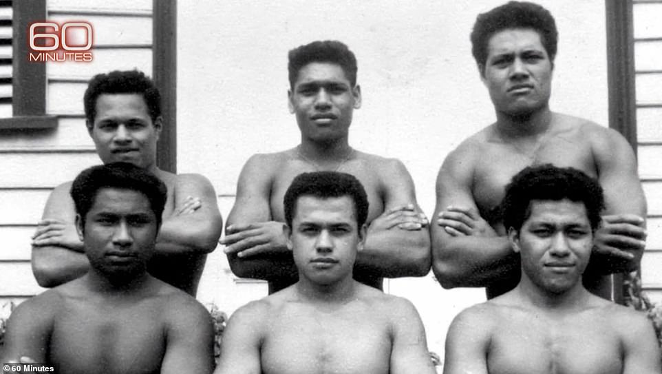A new 60 Minutes special aired Sunday tells the story of six teenage schoolboys from Tonga who were stranded on an uninhabited island in the Pacific Ocean for 15 months in the 1960s. The boys are pictured above after being rescued