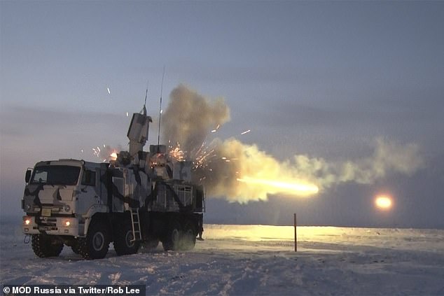 Russia launches a missile from their Severny Klever base on Kotelny island during an exercise
