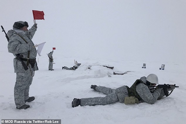 Russian troops on exercise on Kotelny Island in the Arctic