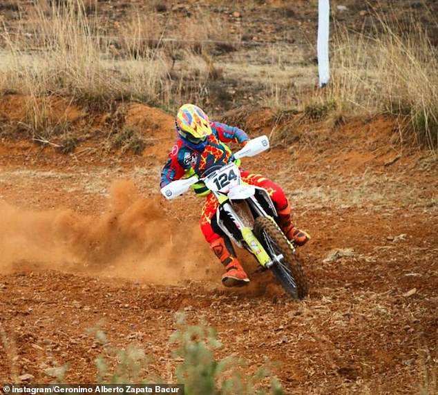 Zapata celebrated his first podium finish following his return, after his left arm was amputated, in the southern Argentinian city of Chubut on March 4