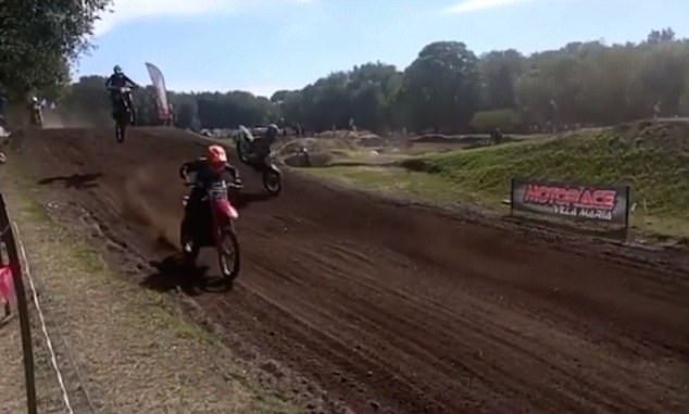 Alberto 'Wey' Zapata, 23, lost control of his motorbike during a jump on the motocross course