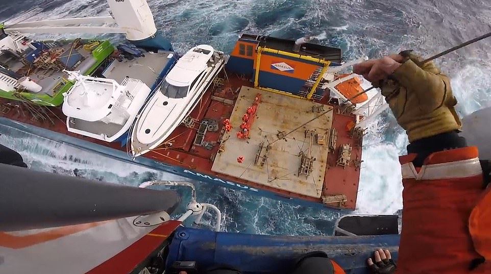 There were a number of boats and yachts on the cargo ship at the time during the journey from Bremerhaven in Germany to Kolvereid in Norway