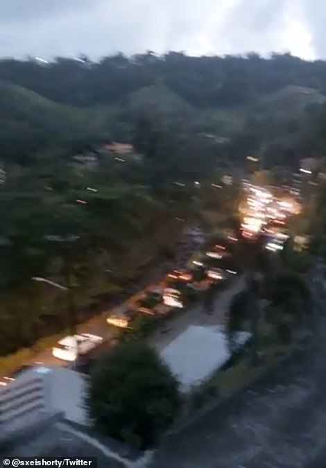 People were seen evacuating the area in vehicles after the government ordered them to escape