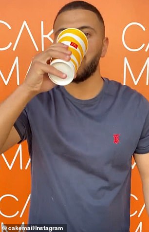 By doing this method, he avoided having to take the lid off or drink out of the biodegradable paper straws, which typically goes soggy after just a few sips