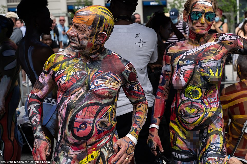 The theme of the eighth New York City Bodypainting Day theme is resilience