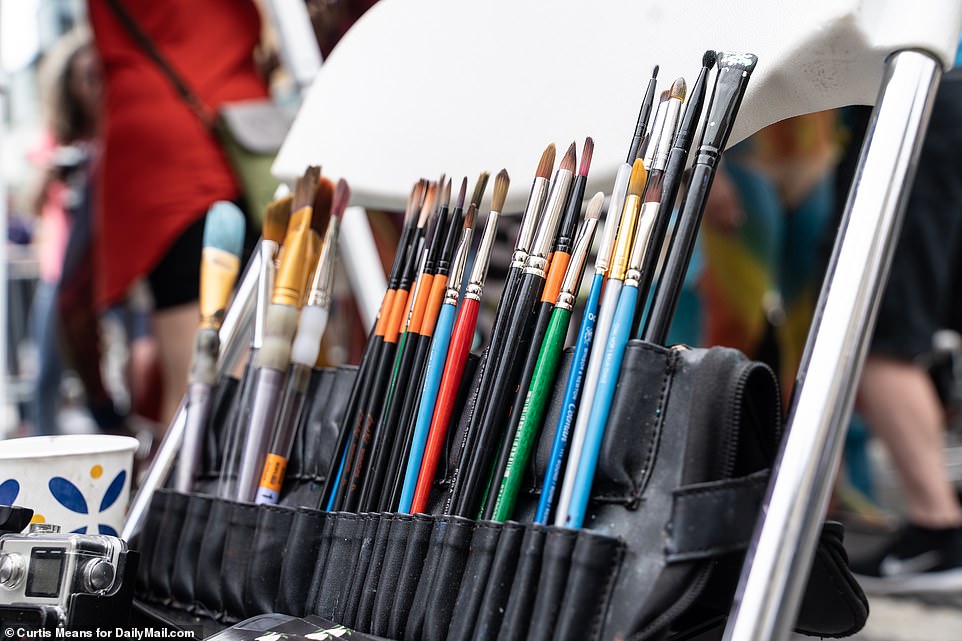 All shapes and sizes of paintbrush were also on display in order for the artists to create their work