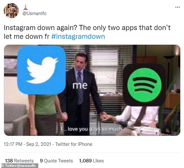 'The only two apps that don't let me down': Instagram seems to be getting a reputation for outages