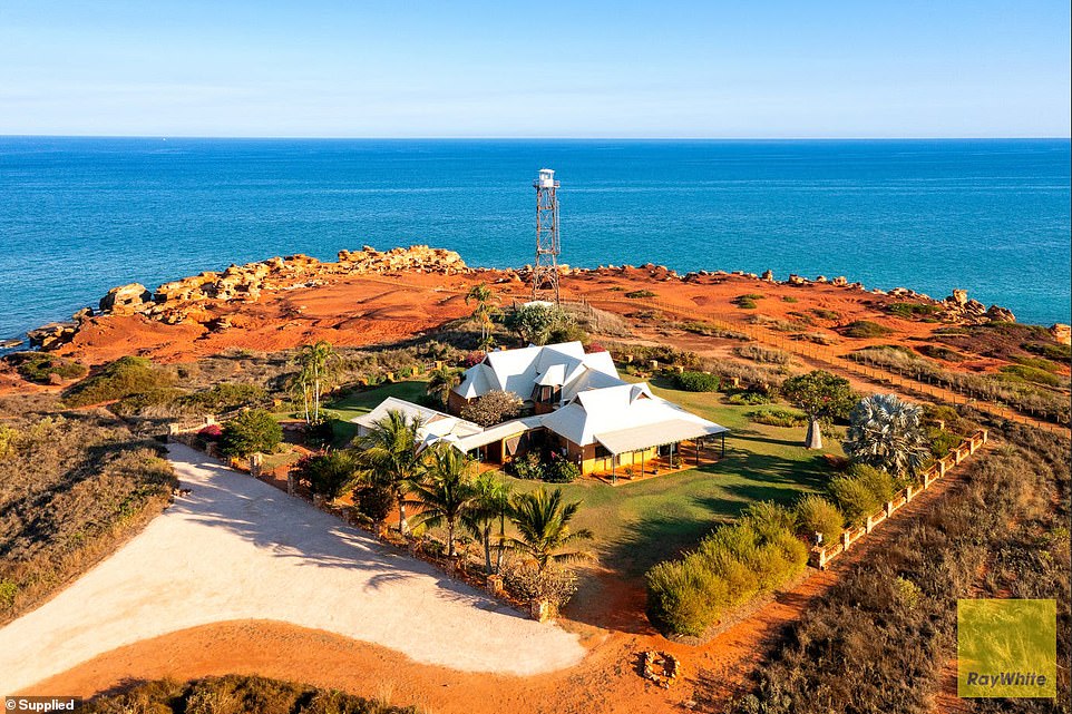 Located on Broome's Gantheaume Point, a destination famed for its spectacular sunsets and 130 million-year history that dates back to dinosaurs, The Point House (pictured) has been hailed as the region's 'most unique' piece of real estate