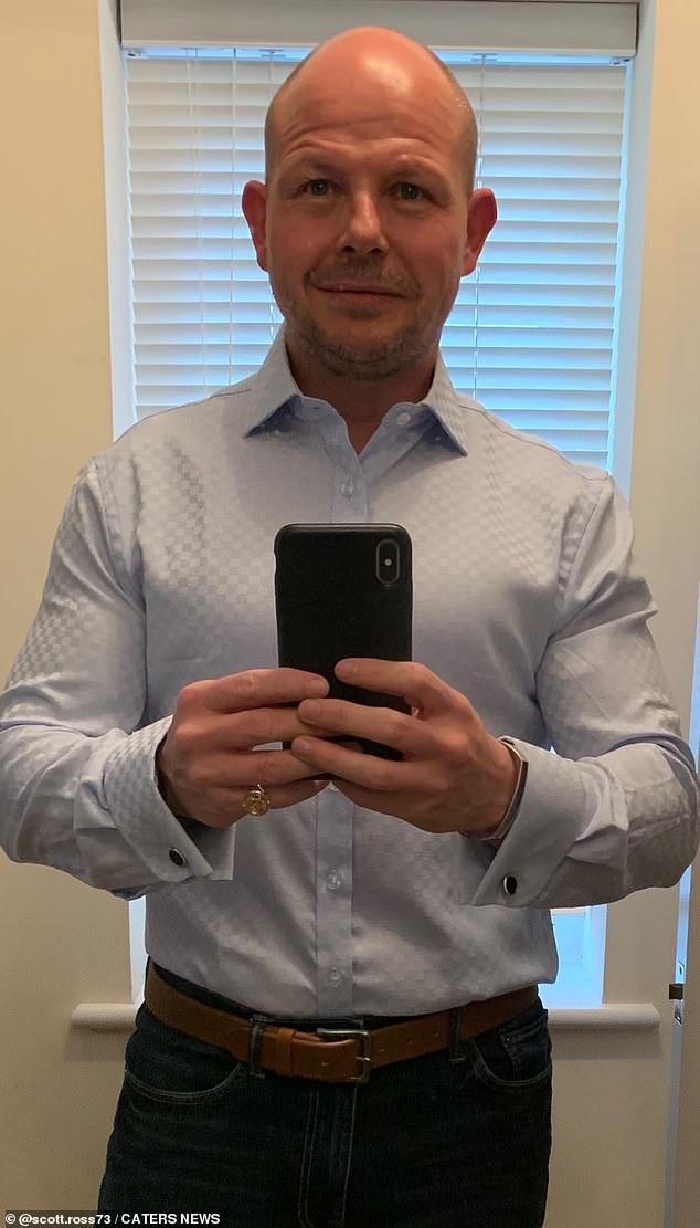 Scott, pictured now, feels much more confident and said he finds it humbling to help other do what he did