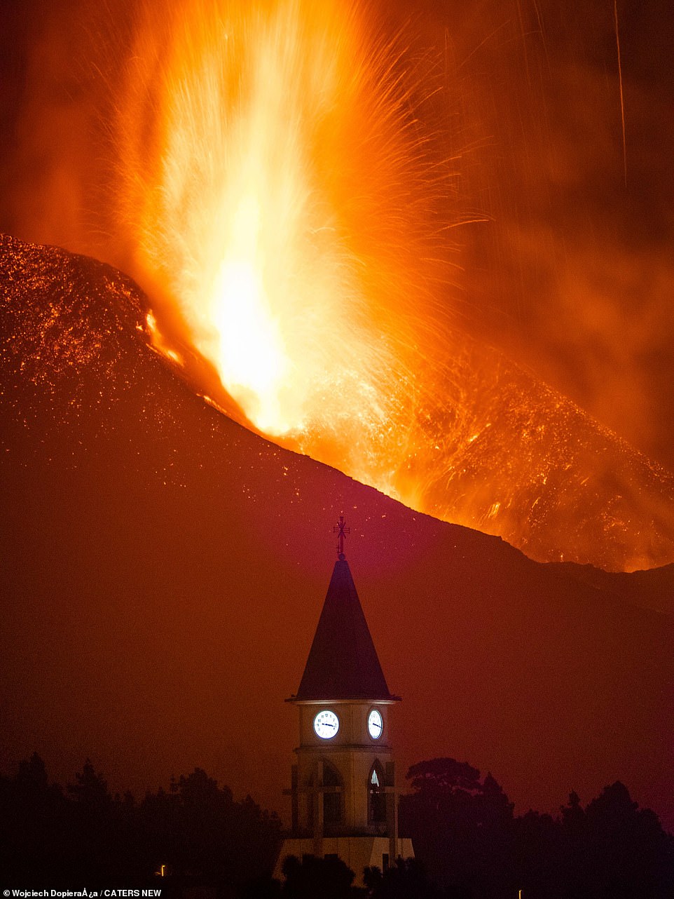 Officials said they didn't expect to evacuate any more people from the area, because the fiery molten rock was following the same route to the sea as earlier flows