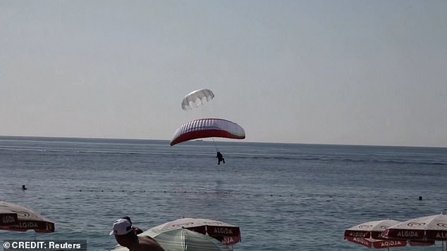 The pair hit the water at high speed following the collision