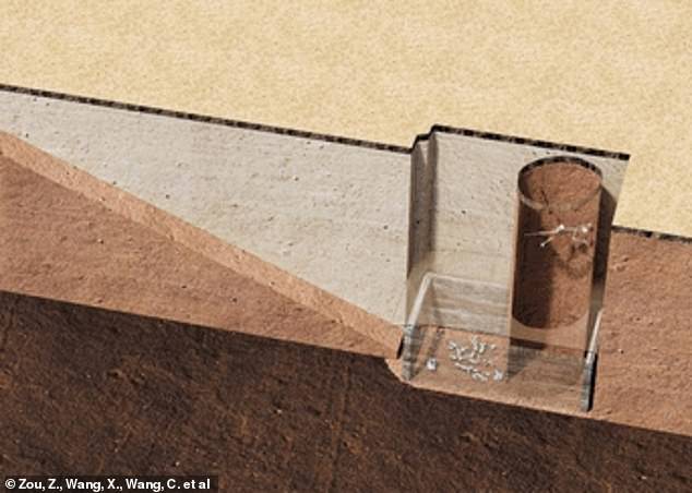 Excavations of the graveyard, which was built 2,000 years ago during the Han Dynasty (206BC-220AD), began in 2009 and uncovered a total of 11 tombs. Archaeologists began unearthing remains in each tomb until they came across one with a skeleton stuck inside a shaft above the grave