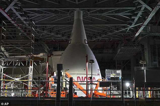 The Artemis I mission will see the Orion spacecraft (pictured), the SLS and the ground systems at Kennedy combine to launch the Orion 280,000 miles past Earth around the moon over the course of a three-week mission