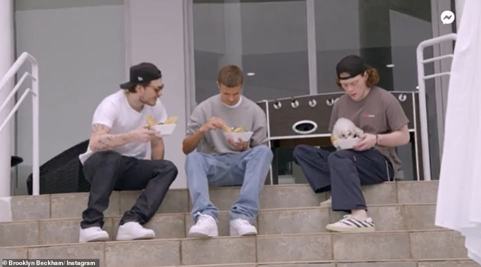 Cheeky: His siblings couldn't help teasing Brooklyn about the dish, with Romeo quipping: 'Yeah it's alright', while Zach cheekily added: 'I'm mildly impressed'