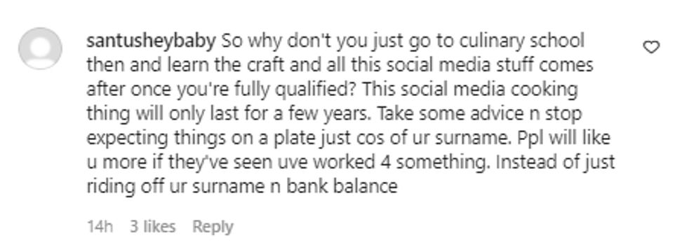 Nepotism: Brooklyn received a mixed reaction from his followers, with some users pointing out that the luxury of undergoing a sudden career change is a result of his famous parents