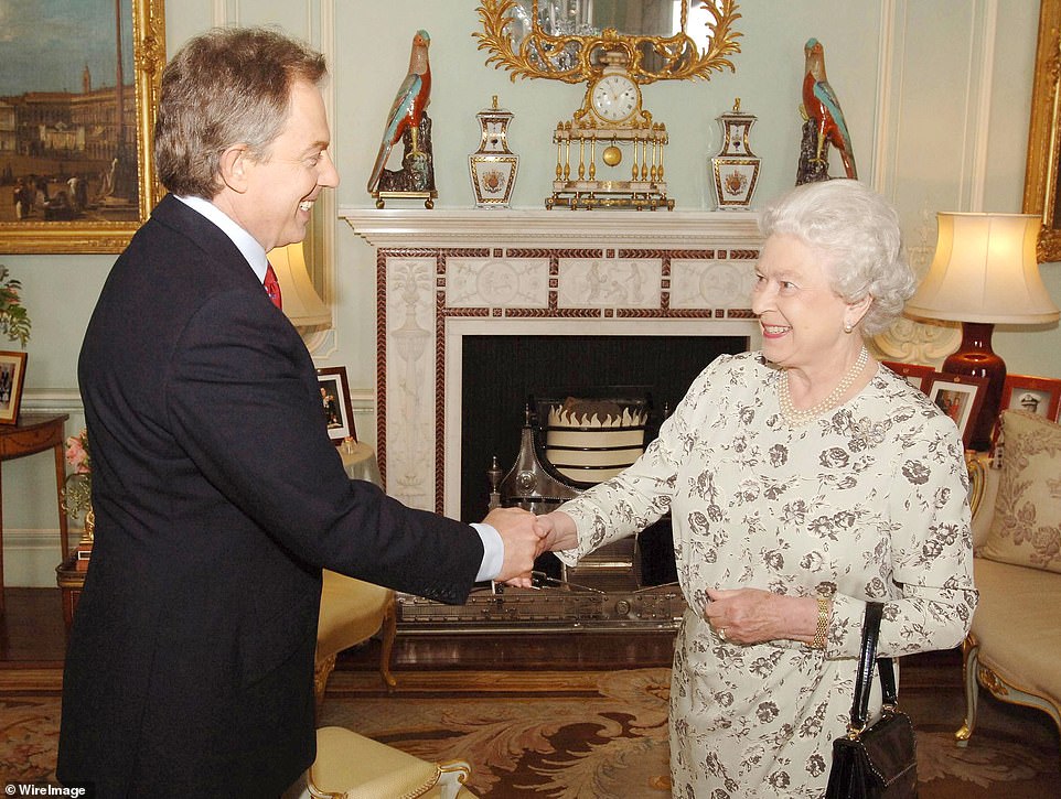 The decision to ennoble the former prime minister – or Sir Tony, as he will now be known – has been much debated in recent years. It had been suggested that the Queen's strained relationship with him during his ten years in power may have contributed to the 'snub'. (He is pictured with the Queen in 2005)