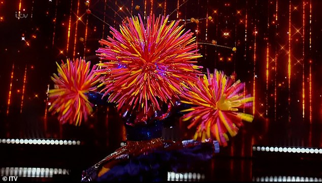 Exciting: The first six contestants were split into three face offs, with Mushroom battling against Robobunny, Donut singing against Chandelier and Firework (pictured) going up against Lionfish