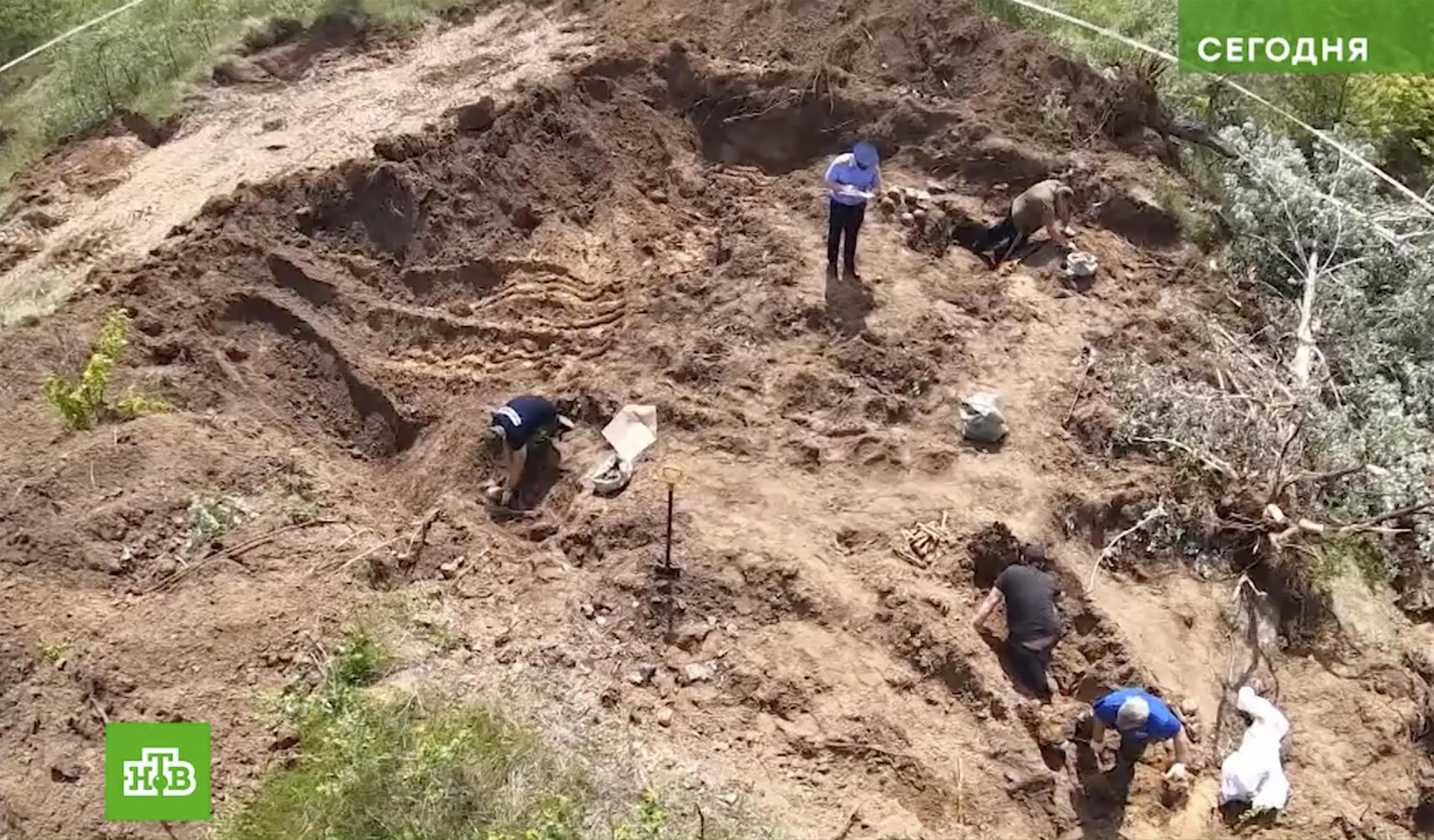 A huge team of excavators are on the hunt for human remains