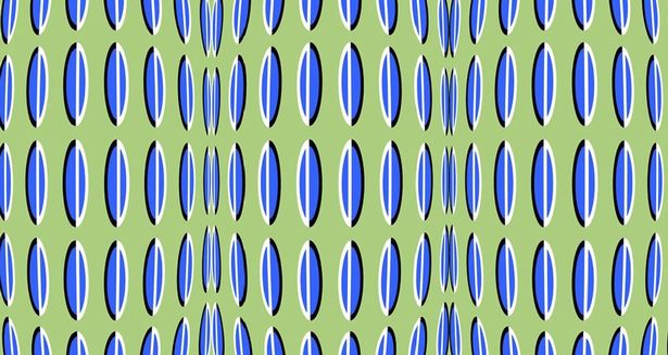 57% of viewers said that the blue spots on the green background were moving for them