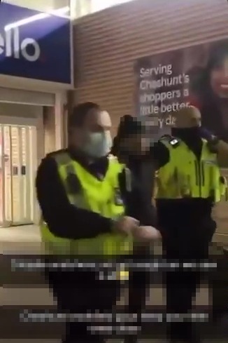 The trio did not appear to approach the little boy or his mum during the incident in Tesco, police said