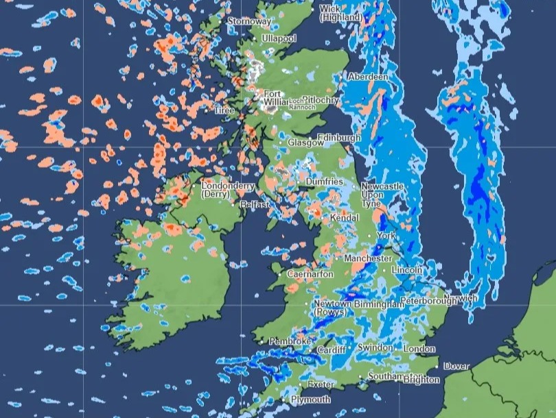 Rain will soak the UK today