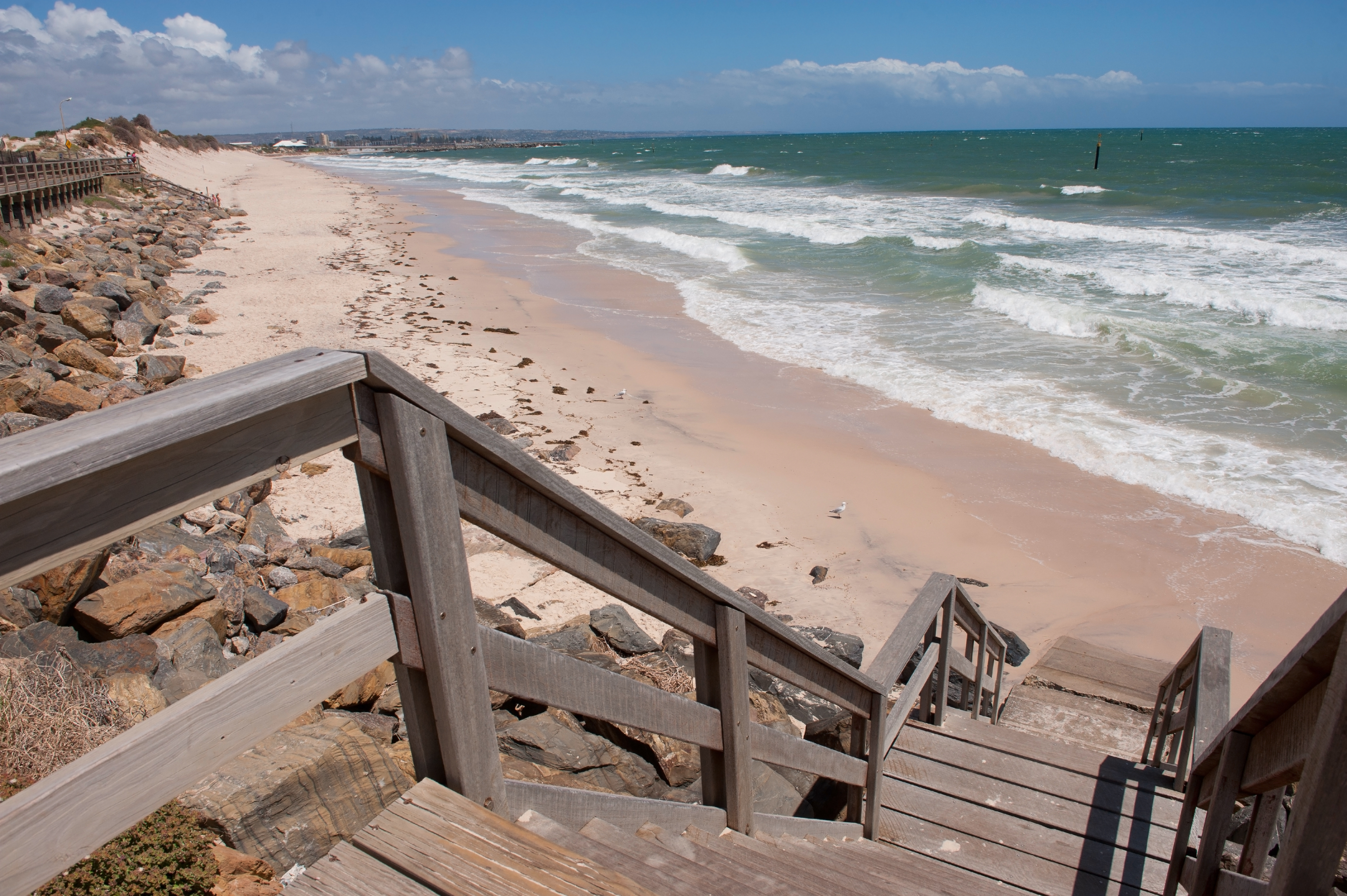 West Beach in Adelaide, South Australia, where the teen was attacked