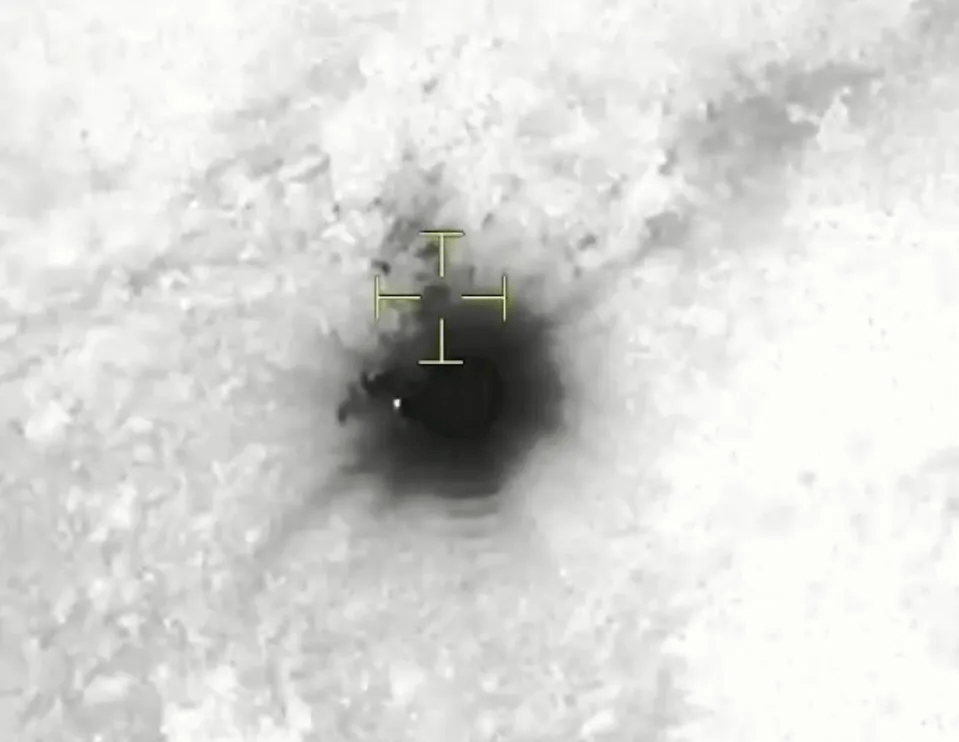 Footage from a UAV shows a heat source at the crash site
